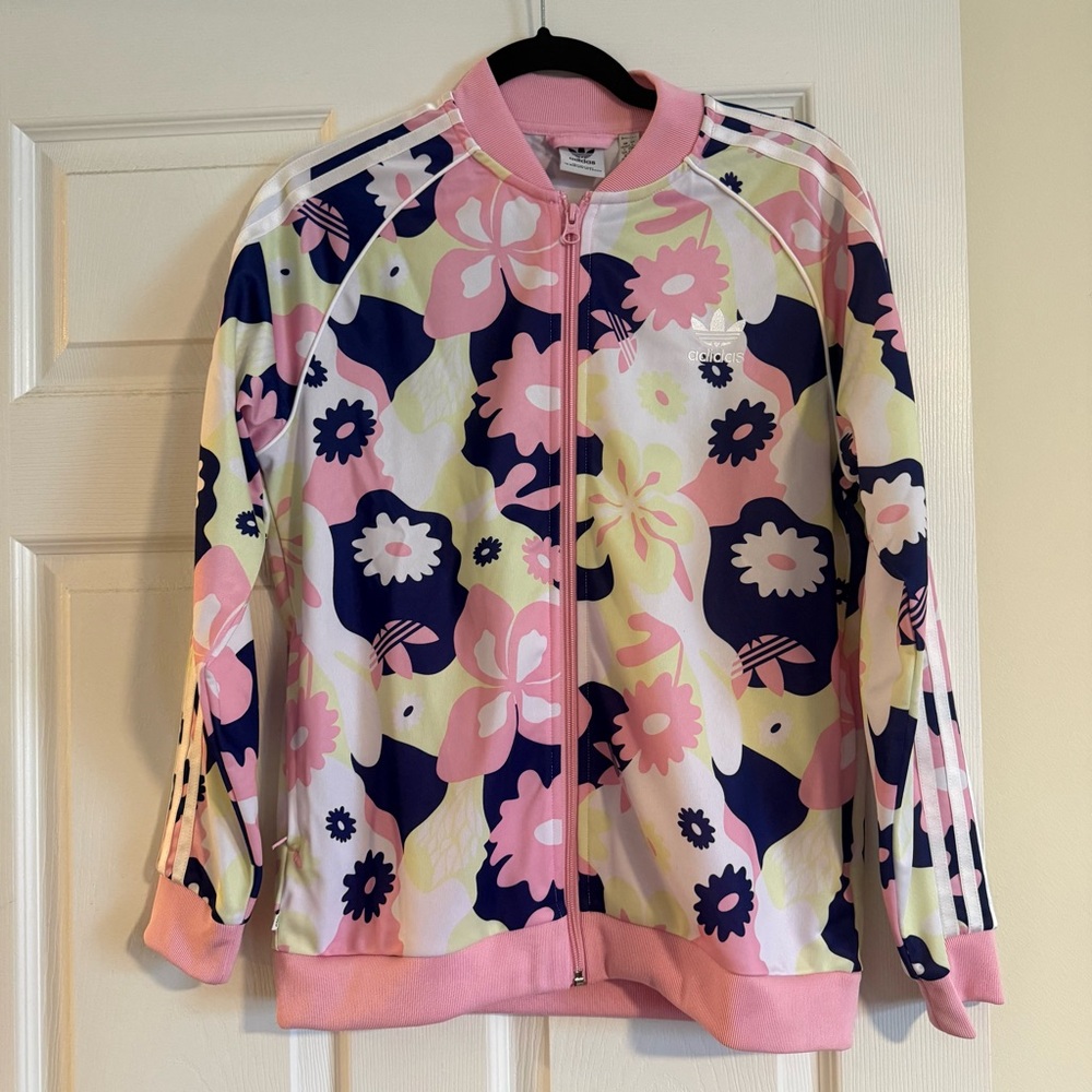Pink Floral Adidas Spring Jacket
